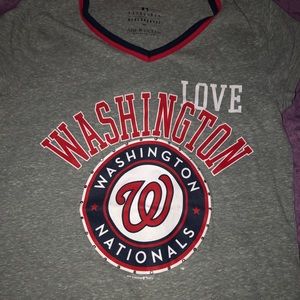 Justice Washington Nationals grey tee,T-Shirt top